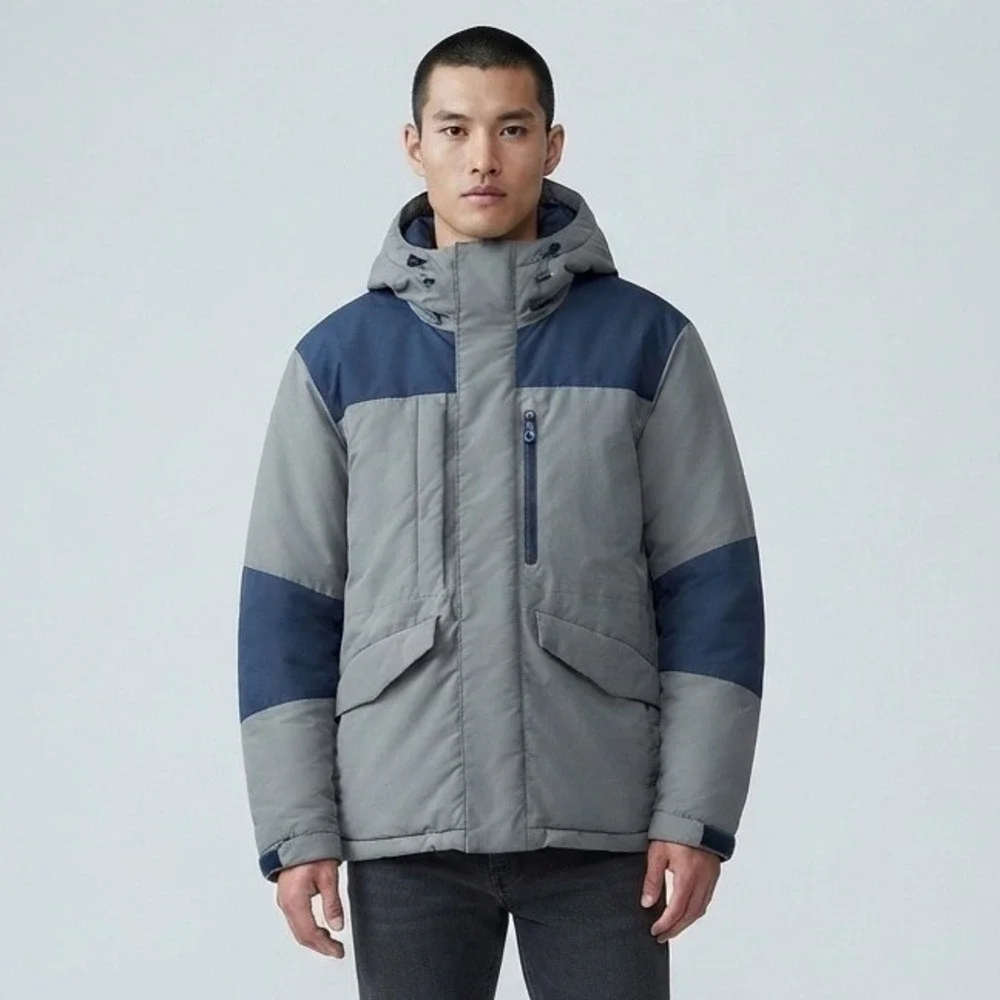 Ciaopanic Mens Hooded Insulated Winter Jacket Olive Green Navy Blue Size L